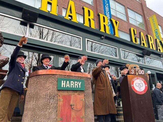 A toast to Harold Ramis Day at Harry Caray's Navy Pier.